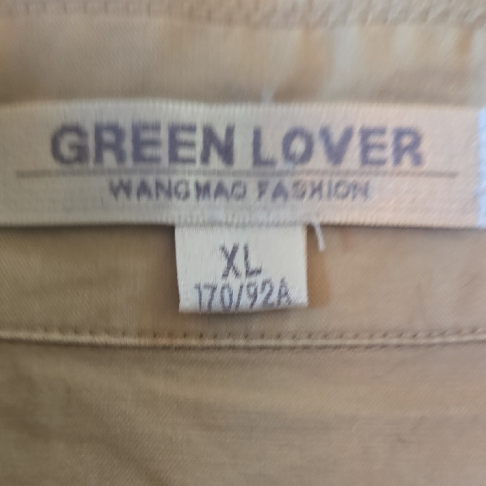 WANG MAO Sz XL Chinese UNIFORM STYLE Light LINEN Summer Khaki GREEN! TIMELESS - Picture 8 of 8